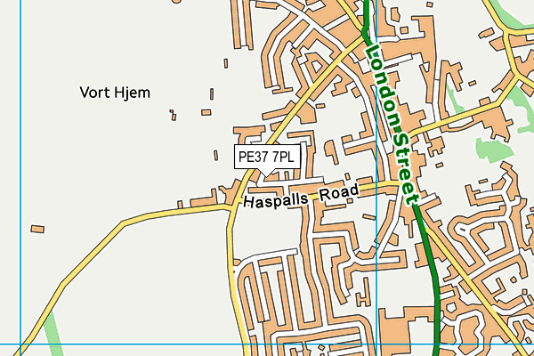 PE37 7PL map - OS VectorMap District (Ordnance Survey)