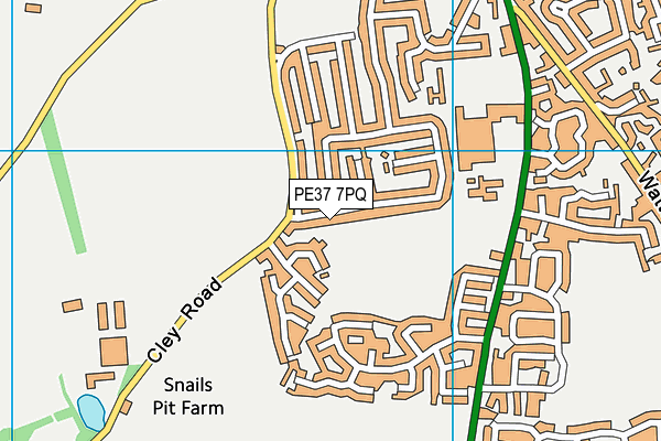 PE37 7PQ map - OS VectorMap District (Ordnance Survey)