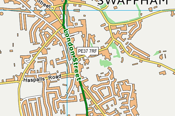 PE37 7RF map - OS VectorMap District (Ordnance Survey)