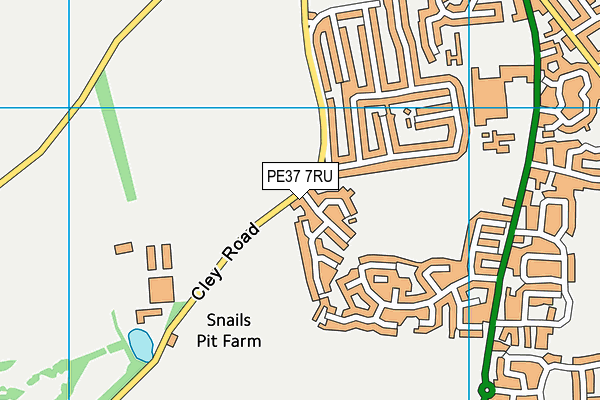 PE37 7RU map - OS VectorMap District (Ordnance Survey)