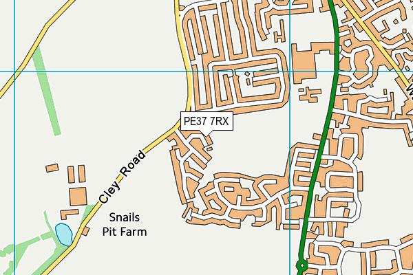 PE37 7RX map - OS VectorMap District (Ordnance Survey)
