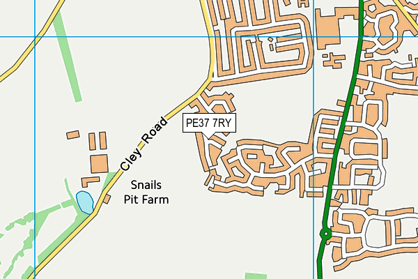 PE37 7RY map - OS VectorMap District (Ordnance Survey)