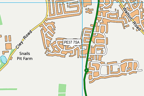 PE37 7SA map - OS VectorMap District (Ordnance Survey)