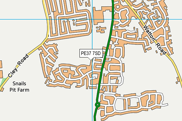 PE37 7SD map - OS VectorMap District (Ordnance Survey)