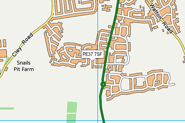 PE37 7SF map - OS VectorMap District (Ordnance Survey)