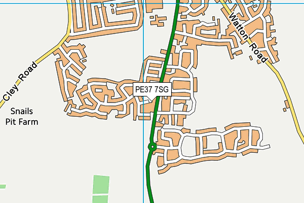 PE37 7SG map - OS VectorMap District (Ordnance Survey)