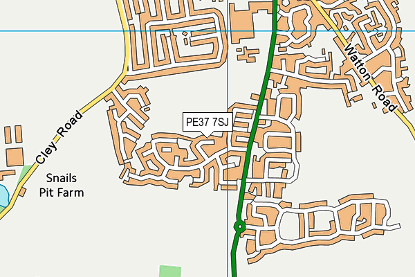 PE37 7SJ map - OS VectorMap District (Ordnance Survey)