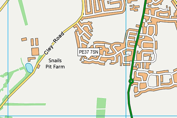 PE37 7SN map - OS VectorMap District (Ordnance Survey)