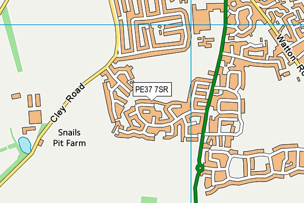 PE37 7SR map - OS VectorMap District (Ordnance Survey)