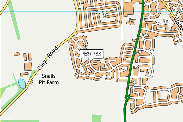 PE37 7SX map - OS VectorMap District (Ordnance Survey)