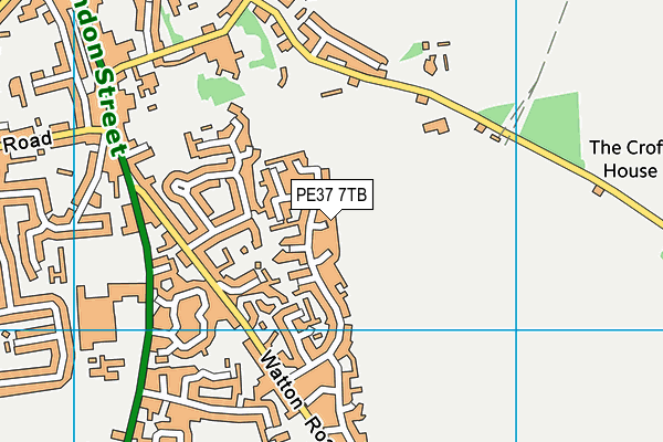 PE37 7TB map - OS VectorMap District (Ordnance Survey)