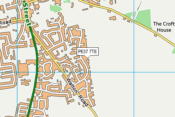 PE37 7TE map - OS VectorMap District (Ordnance Survey)