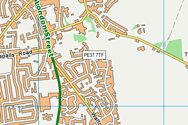 PE37 7TF map - OS VectorMap District (Ordnance Survey)