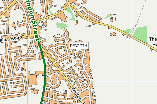 PE37 7TH map - OS VectorMap District (Ordnance Survey)