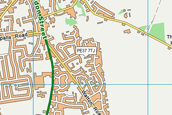 PE37 7TJ map - OS VectorMap District (Ordnance Survey)