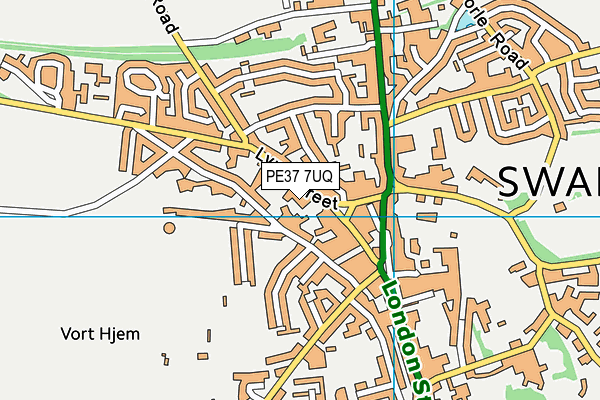 PE37 7UQ map - OS VectorMap District (Ordnance Survey)