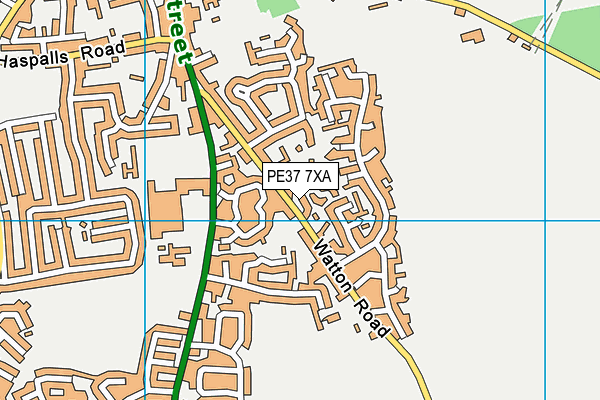 PE37 7XA map - OS VectorMap District (Ordnance Survey)