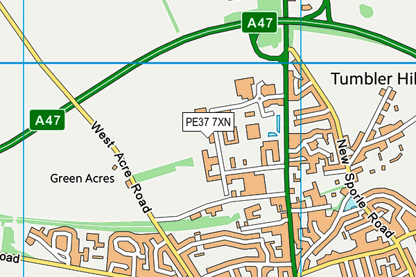 PE37 7XN map - OS VectorMap District (Ordnance Survey)