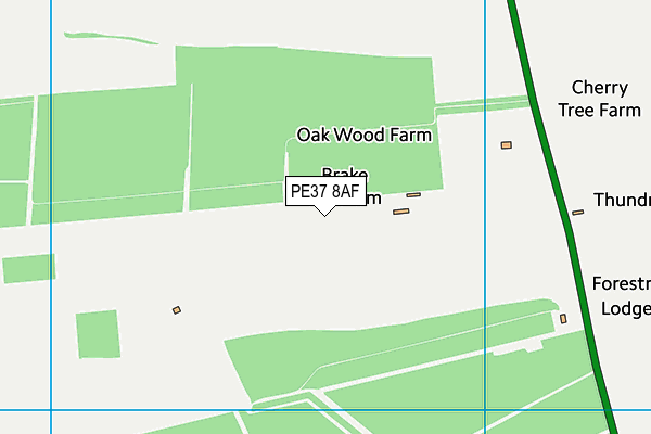 PE37 8AF map - OS VectorMap District (Ordnance Survey)