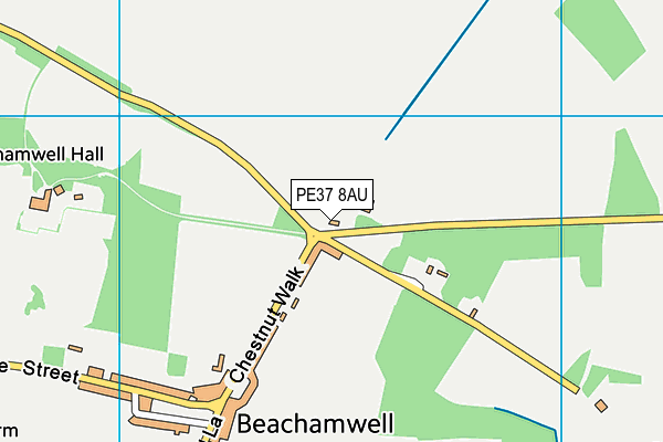 PE37 8AU map - OS VectorMap District (Ordnance Survey)
