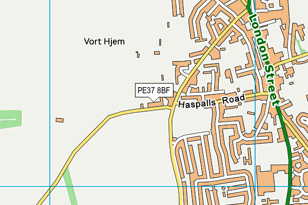 PE37 8BF map - OS VectorMap District (Ordnance Survey)