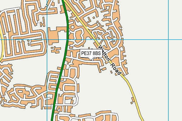 PE37 8BS map - OS VectorMap District (Ordnance Survey)