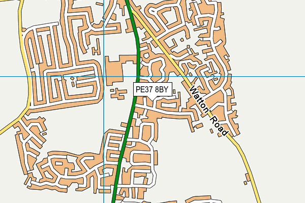 PE37 8BY map - OS VectorMap District (Ordnance Survey)