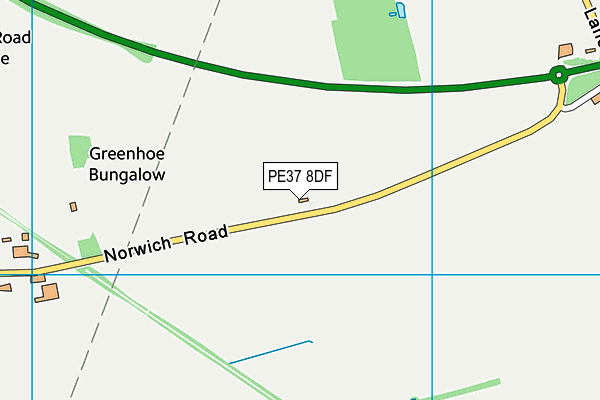 PE37 8DF map - OS VectorMap District (Ordnance Survey)