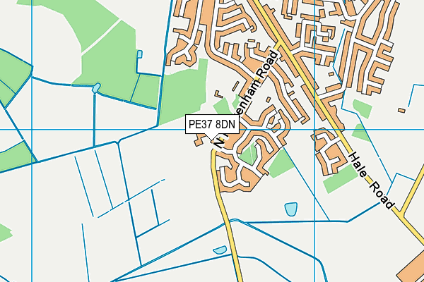 PE37 8DN map - OS VectorMap District (Ordnance Survey)