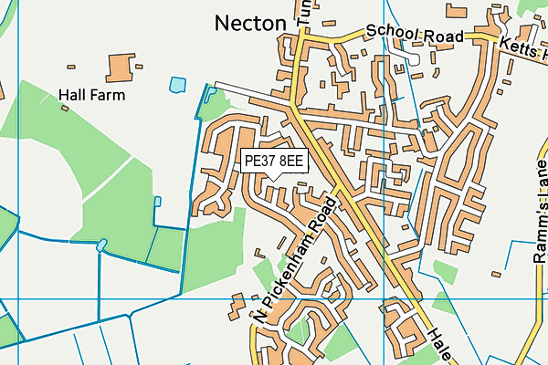 PE37 8EE map - OS VectorMap District (Ordnance Survey)