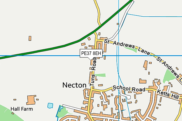 Necton Sports & Social Club map (PE37 8EH) - OS VectorMap District (Ordnance Survey)
