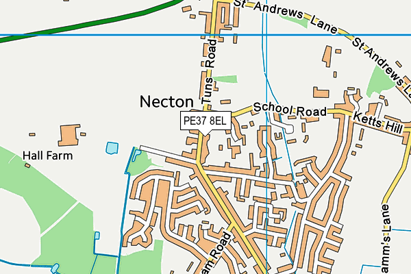 PE37 8EL map - OS VectorMap District (Ordnance Survey)