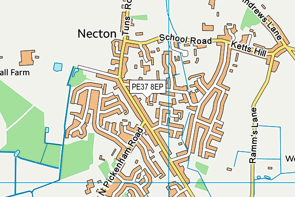 PE37 8EP map - OS VectorMap District (Ordnance Survey)