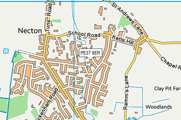 PE37 8ER map - OS VectorMap District (Ordnance Survey)