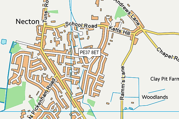 PE37 8ET map - OS VectorMap District (Ordnance Survey)