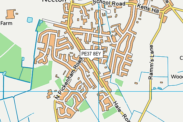 PE37 8EY map - OS VectorMap District (Ordnance Survey)