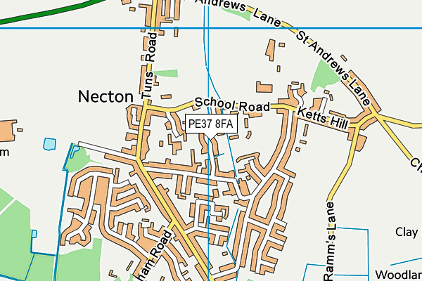 PE37 8FA map - OS VectorMap District (Ordnance Survey)