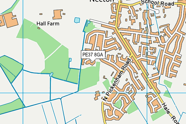 PE37 8GA map - OS VectorMap District (Ordnance Survey)