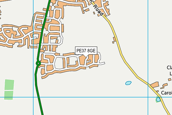PE37 8GE map - OS VectorMap District (Ordnance Survey)