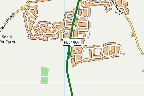 PE37 8GF map - OS VectorMap District (Ordnance Survey)