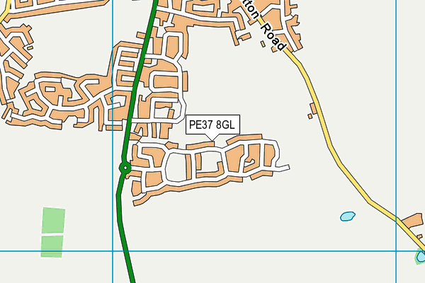 PE37 8GL map - OS VectorMap District (Ordnance Survey)