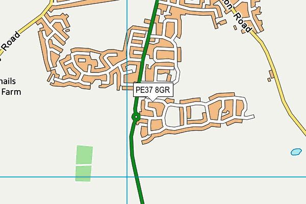 PE37 8GR map - OS VectorMap District (Ordnance Survey)