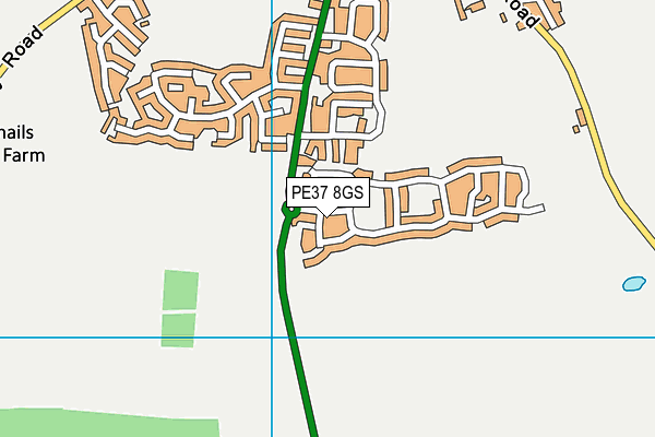 PE37 8GS map - OS VectorMap District (Ordnance Survey)