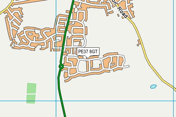 PE37 8GT map - OS VectorMap District (Ordnance Survey)