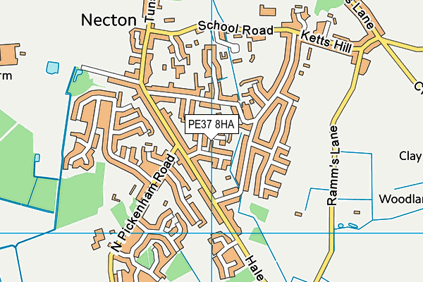 PE37 8HA map - OS VectorMap District (Ordnance Survey)