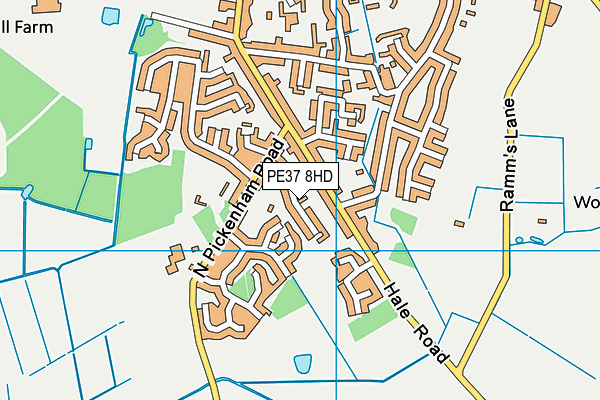 PE37 8HD map - OS VectorMap District (Ordnance Survey)