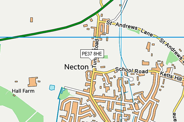 PE37 8HE map - OS VectorMap District (Ordnance Survey)