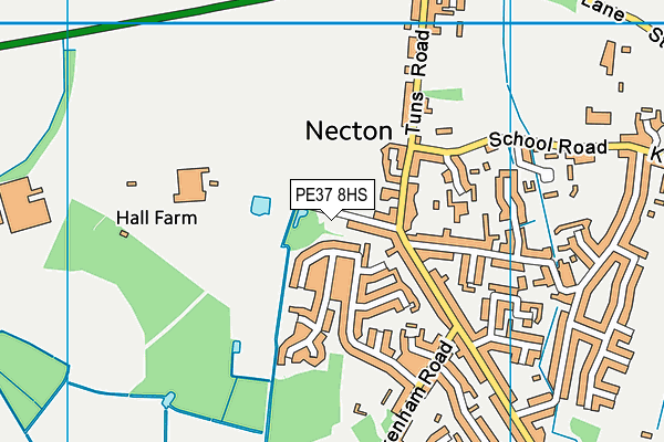 PE37 8HS map - OS VectorMap District (Ordnance Survey)