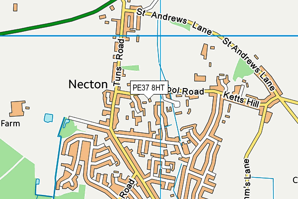 Necton VA Primary School map (PE37 8HT) - OS VectorMap District (Ordnance Survey)