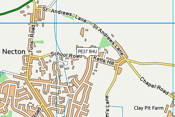 PE37 8HU map - OS VectorMap District (Ordnance Survey)